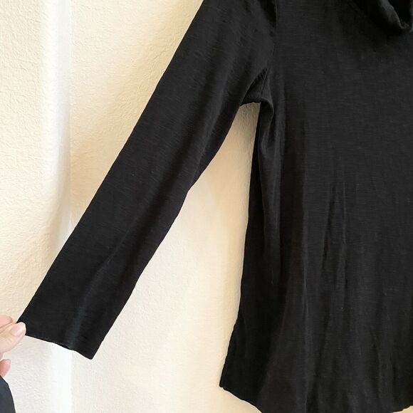 J Jill Womens Pima Cotton Cowl Neck Tunic Sz Medium Black Long Sleeve - Picture 5 of 9